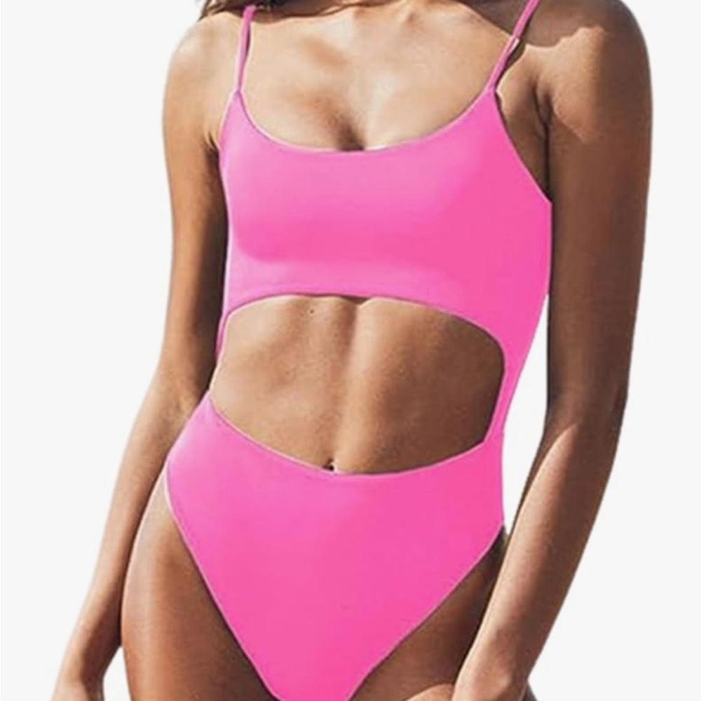 Vibrant Pink Cutout Swimsuit